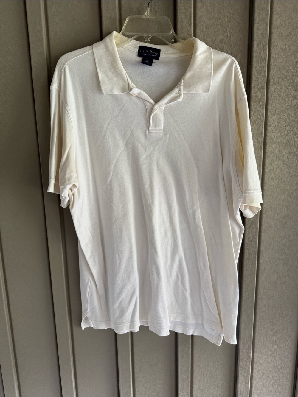 Club Room Cream Polo Shirt size Large